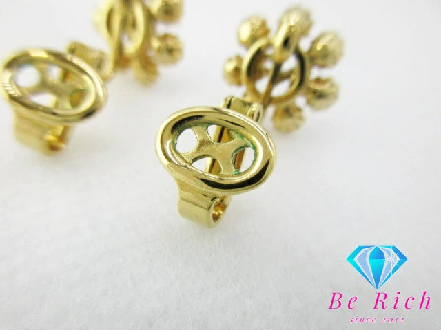 ニナリッチ ロゴ イヤリング ラインストーン フラワー モチーフ ゴールド シルバー GP メッキ アクセサリー NINA RICCI ジュエリー【中古】【送料無料】 ba2431