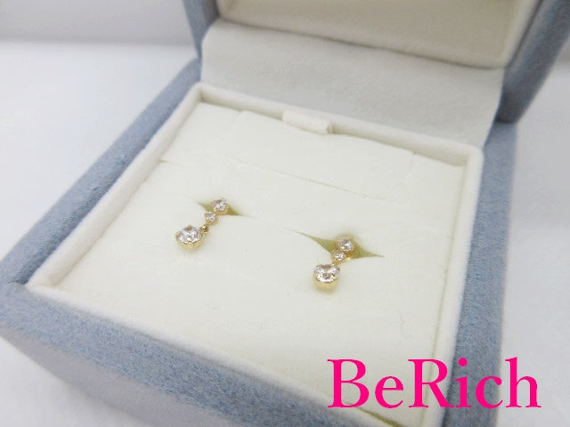 4℃ ヨンドシー K10 YG ジルコニア ピアス イエローゴールド 10金 アクセサリー 【中古】【送料無料】 ba2522