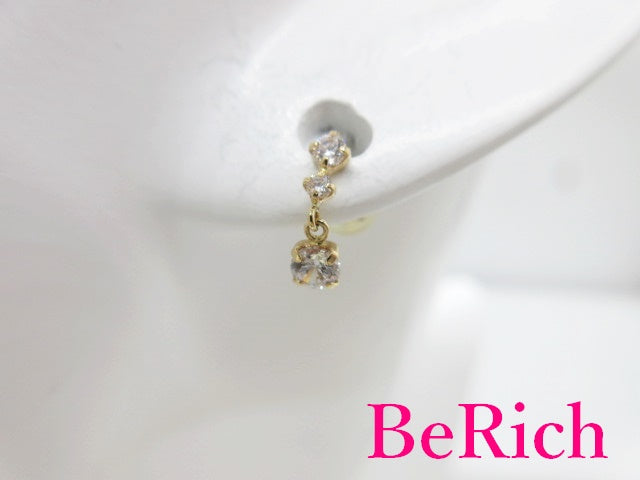 4℃ ヨンドシー K10 YG ジルコニア ピアス イエローゴールド 10金 アクセサリー 【中古】【送料無料】 ba2522