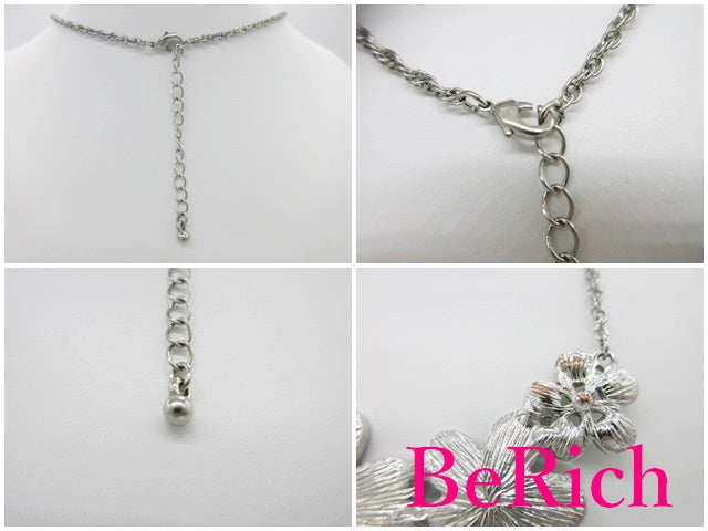 スワロフスキー SWAROVSKI クリスタル フラワー 花 モチーフ ネックレス ペンダント クリスタル シルバー ジュエリー アクセサリー flower 【中古】【送料無料】 ba2694