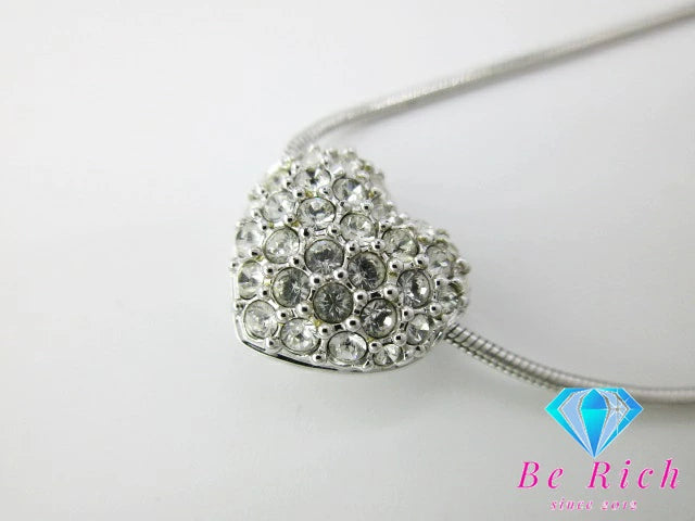 スワロフスキー パヴェ ハート モチーフ ネックレス クリスタル シルバー メッキ ペンダント SWAROVSKI 【中古】【送料無料】 ba2789