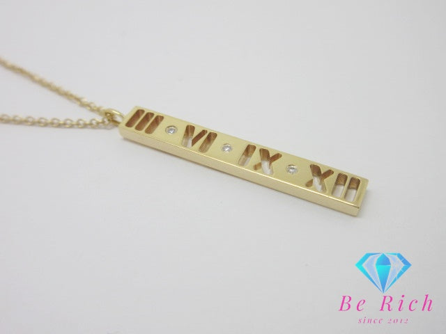 ティファニー TIFFANY&Co. アトラスバー 3P ダイヤ 750 K18YG ペンダント ネックレス イエローゴールド ジュエリー アクセサリー 【中古】【送料無料】 ba2832