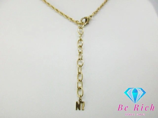 ニナリッチ NINA RICCI ラインストーン 付 NR ロゴ ネックレス ペンダント メッキ シルバー ゴールド ジュエリー アクセサリー 【中古】【送料無料】 ba2946