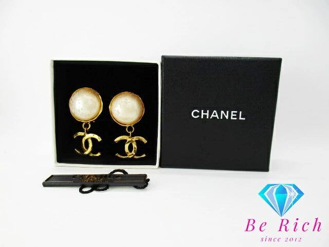 シャネル CHANEL フェイク パール ココマーク イヤリング 揺れる CC ロゴ ヴィンテージ ジュエリー アクセサリー 【中古】【送料無料】ba3058