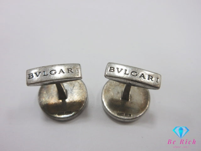 ブルガリ BVLGARI カフス シルバー SILVER 925 ロゴ カフリンクス ビジネス スーツ 小物 【中古】【送料無料】ba3258