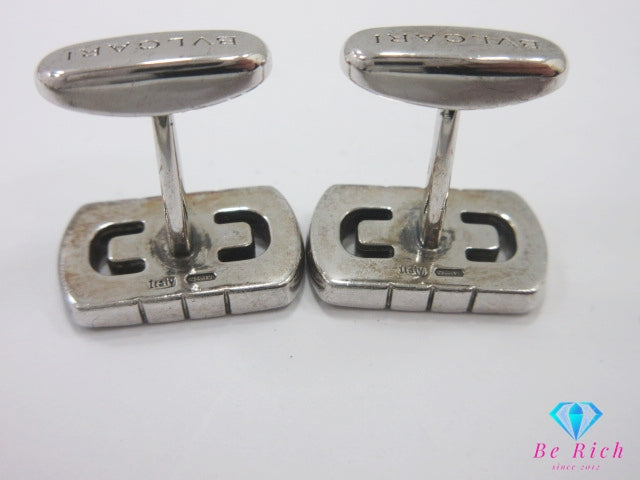ブルガリ BVLGARI パレンテシ カフス シルバー SILVER 925 ロゴ カフリンクス ビジネス スーツ 小物 【中古】【送料無料】ba3259
