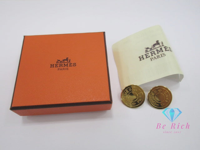 美品 エルメス HERMES セリエ イヤリング ゴールド ラウンド クルードセル ロゴ ジュエリー アクセサリー 【中古】【送料無料】 ba3402