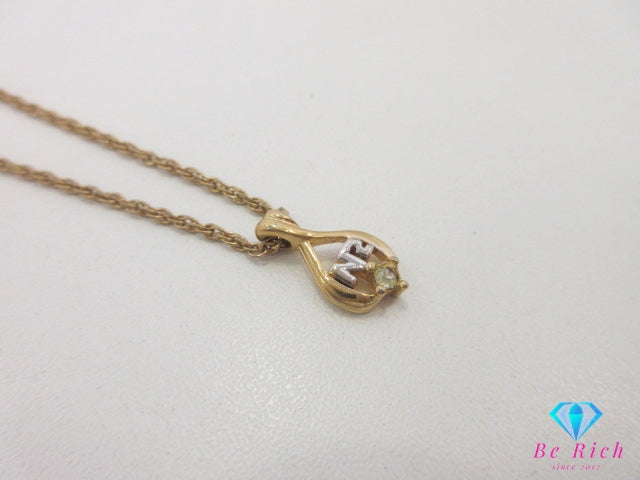 ニナリッチ NINA RICCI ラインストーン 付 NR ロゴ ネックレス ペンダント メッキ シルバー ゴールド ジュエリー アクセサリー 【中古】【送料無料】 ba3514