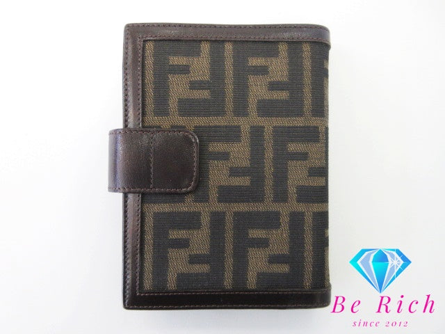 フェンディ FENDI ズッカ 手帳 カバー 6穴 システム手帳 ケース スケジュール帳 文具 ビジネス 小物 【中古】【送料無料】 bc1933