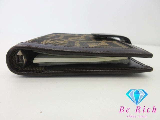 フェンディ FENDI ズッカ 手帳 カバー 6穴 システム手帳 ケース スケジュール帳 文具 ビジネス 小物 【中古】【送料無料】 bc1933