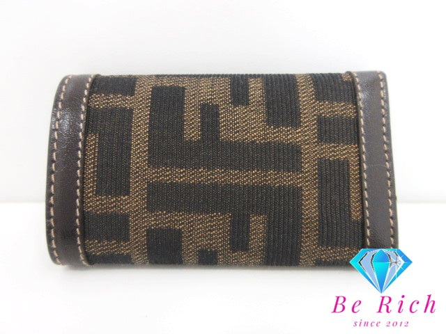 フェンディ FENDI 6連 キーケース 茶 ブラウン ズッカ ロゴ キーホルダー アクセサリー 小物 【中古】【送料無料】 bc1941