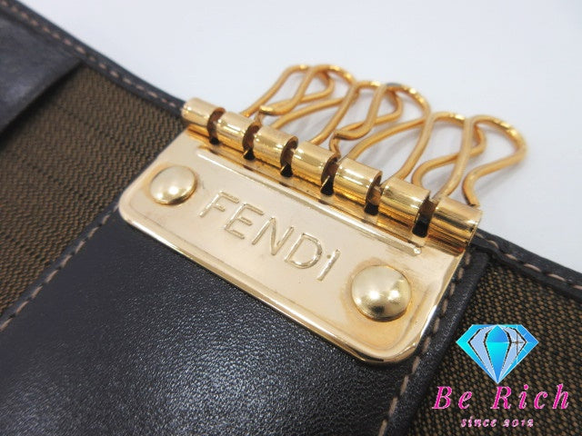 フェンディ FENDI 6連 キーケース 茶 ブラウン ズッカ ロゴ キーホルダー アクセサリー 小物 【中古】【送料無料】 bc1941