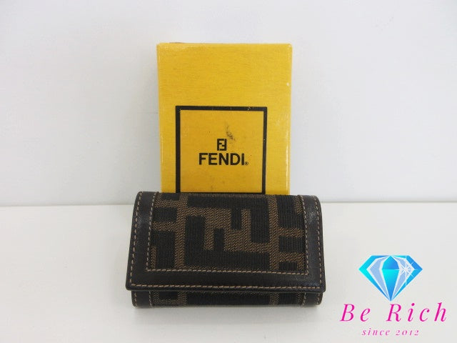 フェンディ FENDI 6連 キーケース 茶 ブラウン ズッカ ロゴ キーホルダー アクセサリー 小物 【中古】【送料無料】 bc1941