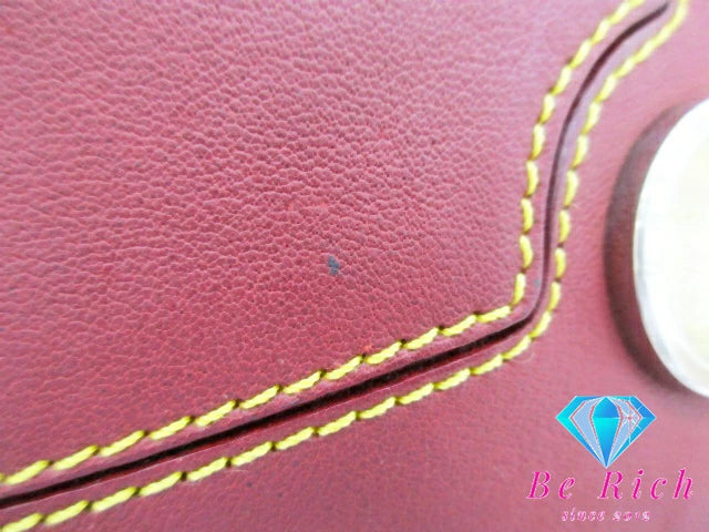 セリーヌ CELINE ポーチ ボルドー レッド 赤 レザー ロゴ 化粧 コスメ ファッション 小物 【中古】【送料無料】 bc2055