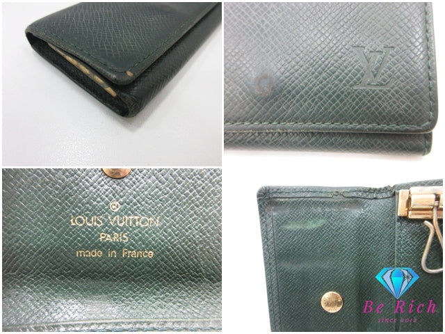 ルイ ヴィトン LOUIS VUITTON 4連 キーケース タイガ ミュルティクレ 4 M30524 エピセア グリーン 緑 レザー LV ロゴ キーホルダー アクセサリー 小物 【中古】【送料無料】 bc2134