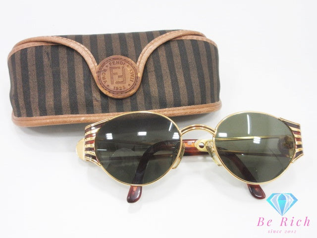 フェンディ FENDI サングラス FS299 ゴールド 茶 ブラウン メタル アイウェア メガネ 小物 【中古】【送料無料】bc2169