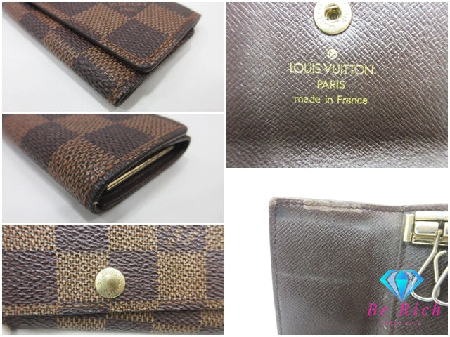 ルイ ヴィトン LOUIS VUITTON 4連 キーケース ダミエ ミュルティクレ 4 N62631 エベヌ ブラウン 茶 LV ロゴ キーホルダー アクセサリー 小物 【中古】【送料無料】 bc2179