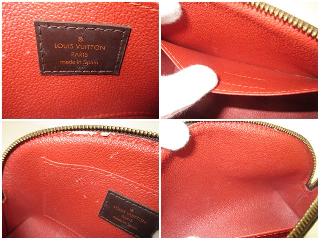ルイ ヴィトン LOUIS VUITTON ダミエ ポシェット コスメティック N47516 エベヌ PVC レザー エベヌ 茶 ブラウン アクセサリー 小物 化粧 メイク ポーチ 【中古】【送料無料】 bc2316