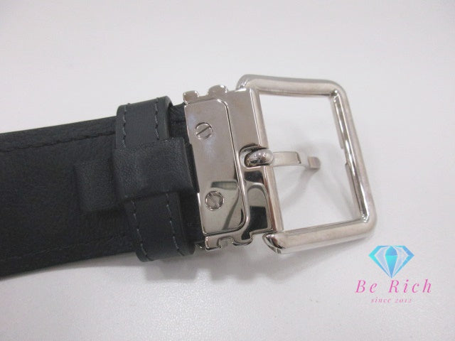 ルイ ヴィトン LOUIS VUITTON ダミエ コバルト サンチュール シドニー メンズ ベルト 35mm M9569 90/36 黒 ブラック ブルー シルバー 金具 PVC レザー 【中古】【送料無料】 bh2738