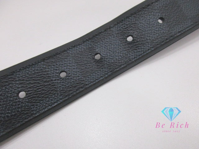 ルイ ヴィトン LOUIS VUITTON ダミエ コバルト サンチュール シドニー メンズ ベルト 35mm M9569 90/36 黒 ブラック ブルー シルバー 金具 PVC レザー 【中古】【送料無料】 bh2738