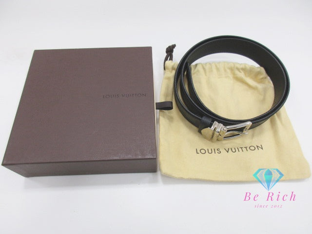 ルイ ヴィトン LOUIS VUITTON ダミエ コバルト サンチュール シドニー メンズ ベルト 35mm M9569 90/36 黒 ブラック ブルー シルバー 金具 PVC レザー 【中古】【送料無料】 bh2738