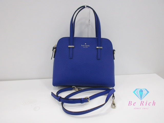 ケイト スペード kate spade 2way ハンドバッグ 青 ブルー レザー ショルダーバッグ ロゴ 肩掛け 鞄 【中古】【送料無料】 bk10002