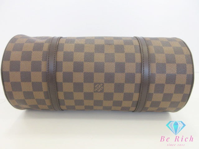 ルイ ヴィトン LOUIS VUITTON ダミエ パピヨン 30 ハンドバッグ N51303 モノグラム LV ロゴ ポーチ 付 筒型 丸型 鞄 【中古】【送料無料】bk10088