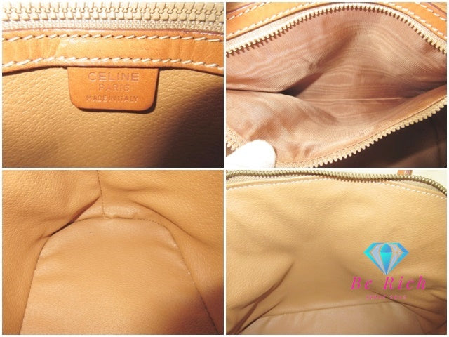 セリーヌ CELINE ハンドバッグ マカダム ブラウン 茶 PVC レザー ブラゾン ロゴ ショルダーバッグ 手提げ 鞄 【中古】【送料無料】 bk10099