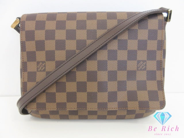 ルイ ヴィトン LOUIS VUITTON ダミエ ミュゼット タンゴ ロング ショルダーバッグ N51301 ブラウン 茶 エベヌ PVC レザー LV ロゴ ポシェット クロスボディ 斜め掛け 鞄 【中古】【送料無料】 bk10113