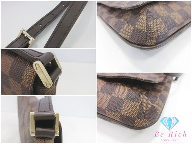 ルイ ヴィトン LOUIS VUITTON ダミエ ミュゼット タンゴ ロング ショルダーバッグ N51301 ブラウン 茶 エベヌ PVC レザー LV ロゴ ポシェット クロスボディ 斜め掛け 鞄 【中古】【送料無料】 bk10113