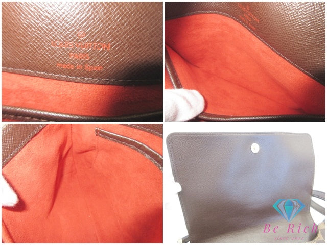 ルイ ヴィトン LOUIS VUITTON ダミエ ミュゼット タンゴ ロング ショルダーバッグ N51301 ブラウン 茶 エベヌ PVC レザー LV ロゴ ポシェット クロスボディ 斜め掛け 鞄 【中古】【送料無料】 bk10113