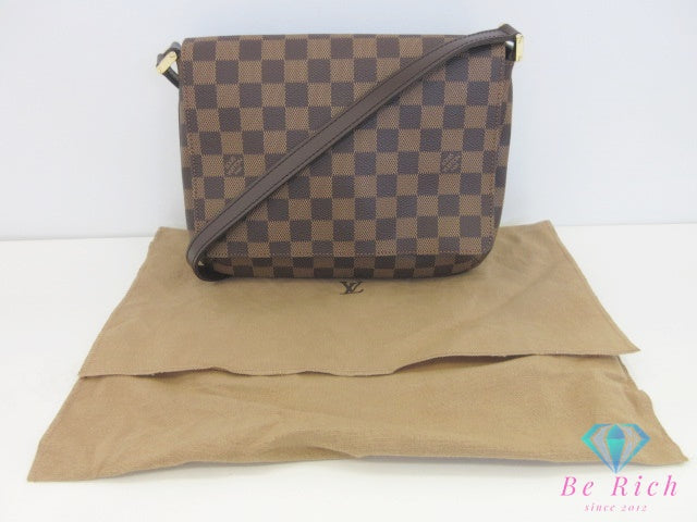 ルイ ヴィトン LOUIS VUITTON ダミエ ミュゼット タンゴ ロング ショルダーバッグ N51301 ブラウン 茶 エベヌ PVC レザー LV ロゴ ポシェット クロスボディ 斜め掛け 鞄 【中古】【送料無料】 bk10113