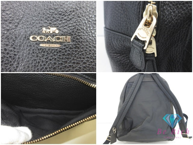 コーチ COACH リュックサック バックパック シグネチャー ペブルド レザー 黒 ブラック F29004 ショルダーバッグ 鞄【中古】【送料無料】 bk10150