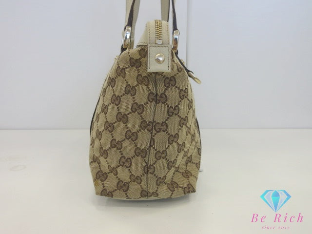 グッチ GUCCI トートバッグ ショルダーバッグ 141470 GG アビー ベージュ アイボリー Dリング ロゴ ハンドバッグ 肩掛け 鞄 【中古】【送料無料】 bk10164