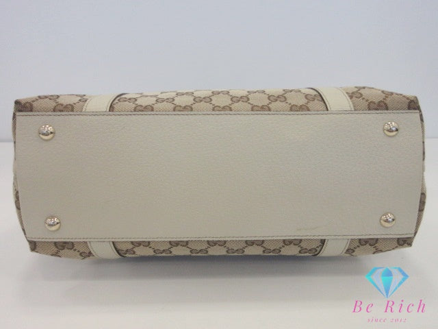 グッチ GUCCI トートバッグ ショルダーバッグ 141470 GG アビー ベージュ アイボリー Dリング ロゴ ハンドバッグ 肩掛け 鞄 【中古】【送料無料】 bk10164