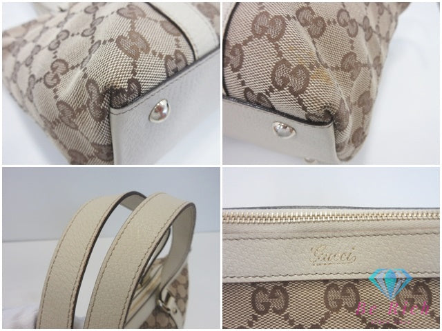 グッチ GUCCI トートバッグ ショルダーバッグ 141470 GG アビー ベージュ アイボリー Dリング ロゴ ハンドバッグ 肩掛け 鞄 【中古】【送料無料】 bk10164