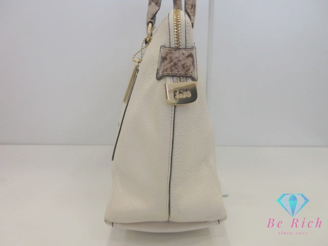 コーチ COACH エマ サッチェル 2way ハンドバッグ ショルダーバッグ F9604 アイボリー ベージュ レザー 肩掛け 斜め掛け 鞄 【中古】【送料無料】 bk10203