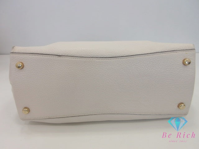 コーチ COACH エマ サッチェル 2way ハンドバッグ ショルダーバッグ F9604 アイボリー ベージュ レザー 肩掛け 斜め掛け 鞄 【中古】【送料無料】 bk10203