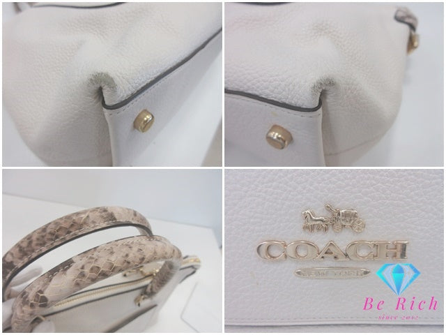 コーチ COACH エマ サッチェル 2way ハンドバッグ ショルダーバッグ F9604 アイボリー ベージュ レザー 肩掛け 斜め掛け 鞄 【中古】【送料無料】 bk10203