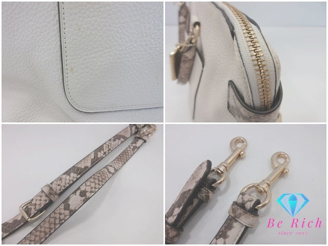 コーチ COACH エマ サッチェル 2way ハンドバッグ ショルダーバッグ F9604 アイボリー ベージュ レザー 肩掛け 斜め掛け 鞄 【中古】【送料無料】 bk10203