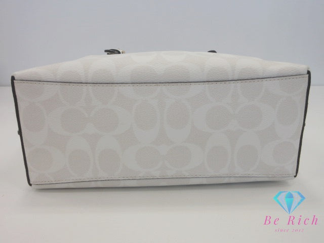 コーチ COACH モリー トート バッグ 25 C4250 シグネチャー アイボリー 2way ハンドバッグ ショルダーバッグ PVC レザー 肩掛け 斜め掛け 鞄 【中古】【送料無料】 bk10204