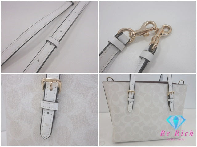 コーチ COACH モリー トート バッグ 25 C4250 シグネチャー アイボリー 2way ハンドバッグ ショルダーバッグ PVC レザー 肩掛け 斜め掛け 鞄 【中古】【送料無料】 bk10204