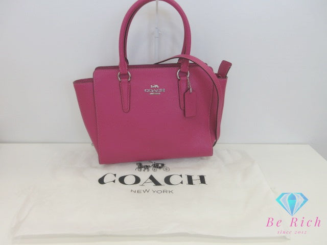 コーチ COACH 2way ハンドバッグ ショルダーバッグ F30555 ピンク レザー 肩掛け 斜め掛け 鞄 【中古】【送料無料】 bk10205