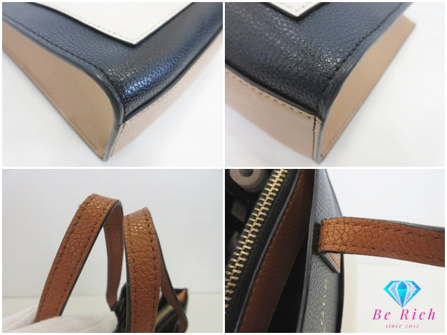 マーク ジェイコブス MARC JACOBS 2way ハンドバッグ ショルダーバッグ M0016132 ブラック アイボリー ブラウン レザー ショルダーなし 鞄 【中古】【送料無料】 bk10207