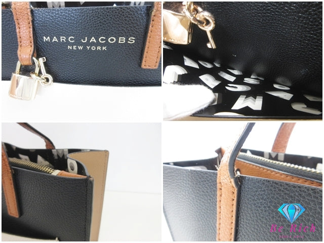 マーク ジェイコブス MARC JACOBS 2way ハンドバッグ ショルダーバッグ M0016132 ブラック アイボリー ブラウン レザー ショルダーなし 鞄 【中古】【送料無料】 bk10207