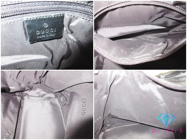 グッチ GUCCI ハンドバッグ ワン ショルダーバッグ 000.0531.002855 バンブー ベージュ ブラック 黒 ナイロン キャンバス レザー ロゴ 手提げ 肩掛け 鞄 【中古】【送料無料】 bk10266