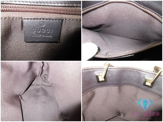 グッチ GUCCI ハンドバッグ トートバッグ 002.1099 ベージュ 茶 ブラウン GG キャンバス レザー ロゴ 鞄 【中古】【送料無料】 bk10270