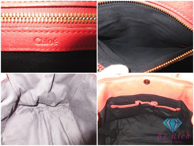 クロエ Chloe ハンドバッグ エテル 3S0658 7A733 赤 レッド レザー ロゴ トートバッグ 鞄 ETHEL 【中古】【送料無料】 bk10286