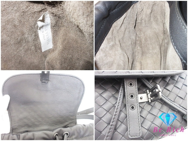 美品 ボッテガ ヴェネタ BOTTEGA VENETA イントレチャート ウエスト ポーチ ブラック 黒 レザー ロゴ ボディバッグ ポーチ 鞄 【中古】【送料無料】 bk10342