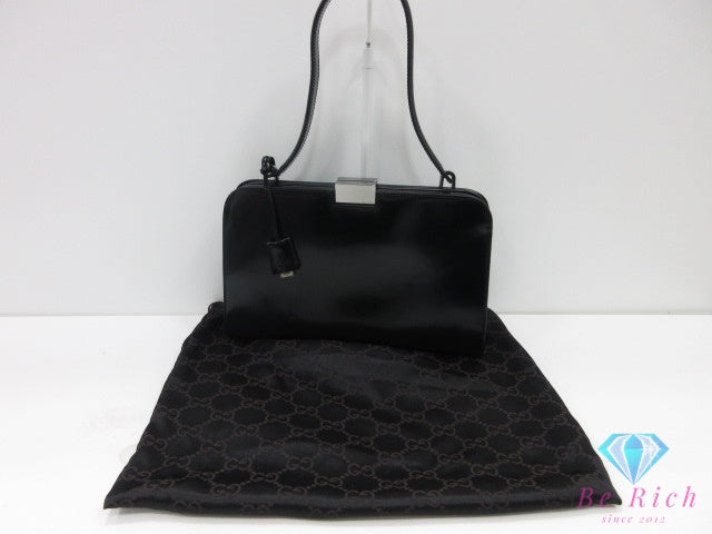 グッチ GUCCI ハンドバッグ ショルダーバッグ 001.4207 黒 ブラック レザー ロゴ 手提げ 肩掛け 鞄 【中古】【送料無料】 bk10402